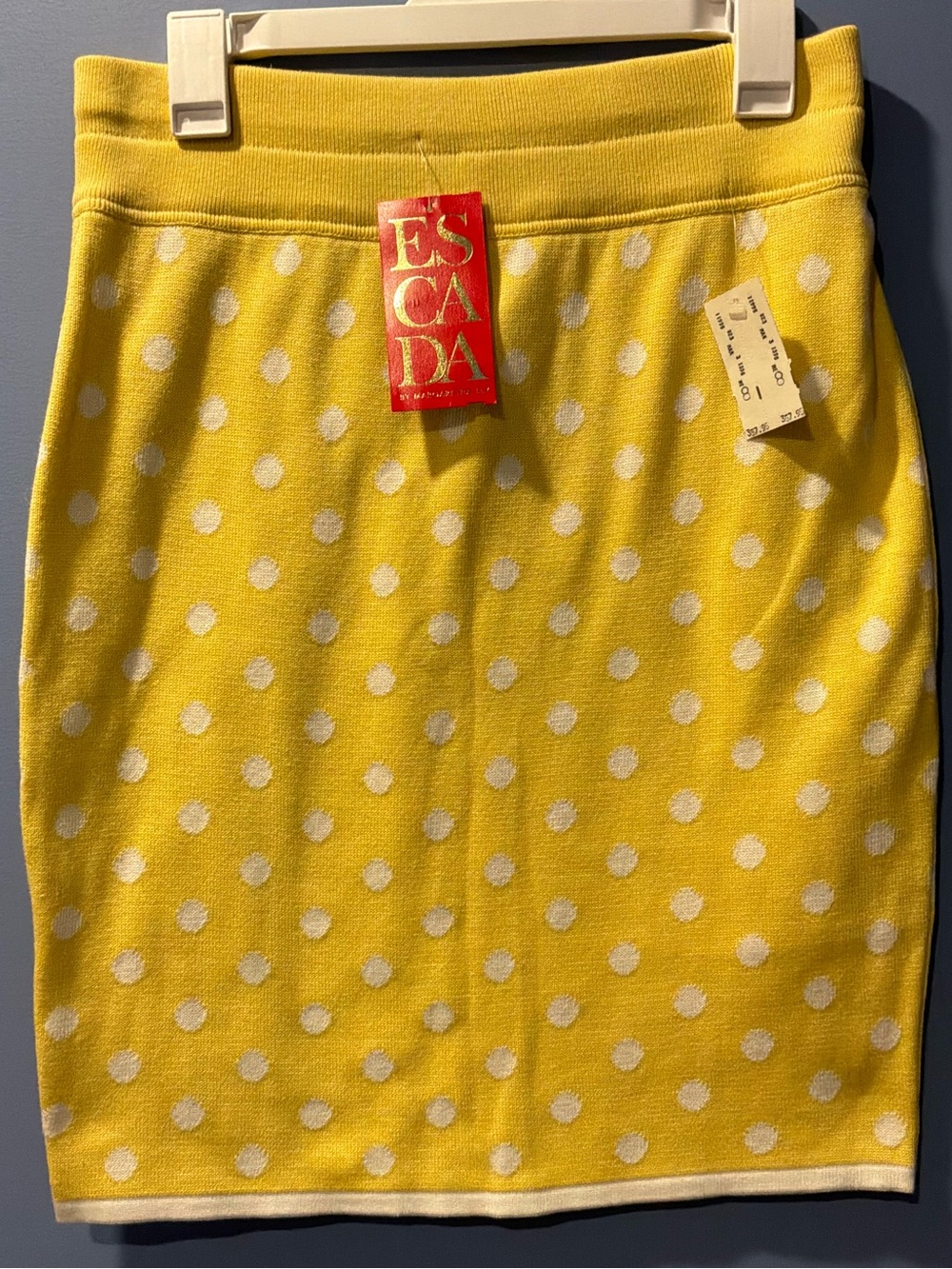 Vintage Escada Polka Dot Knit Pencil Skirt